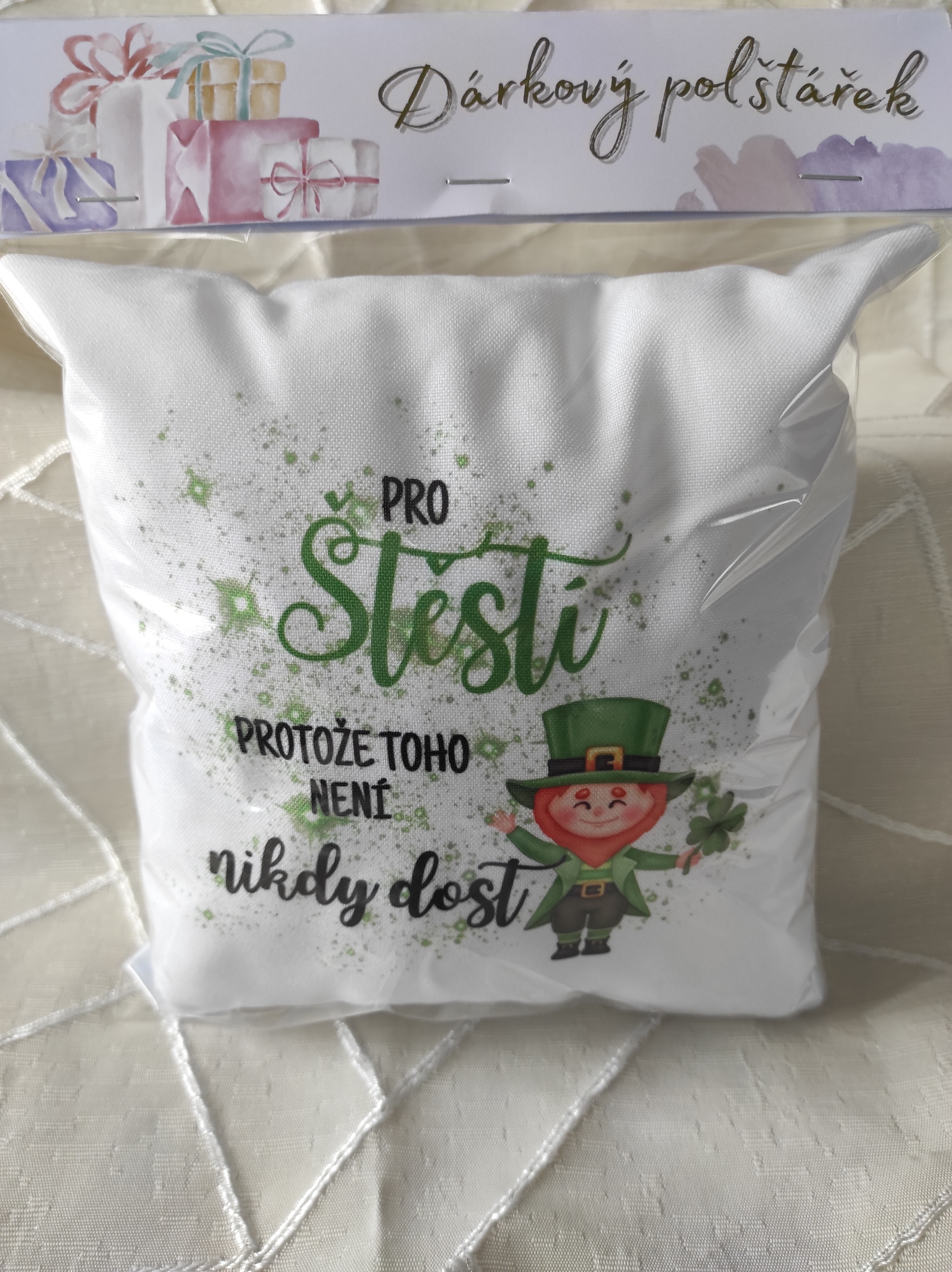 Dárkový polštářek Štěstí